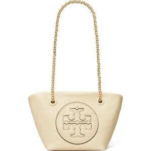 Tory Burch Women's Cream Small Ella Crinkle Patent Chain Crossbody Bag NWOT